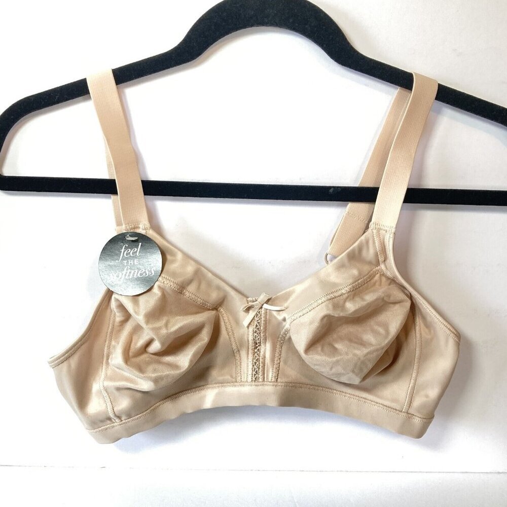 Bali Classic Support Bra Cool Comfort‎ WireFree 36C Neutral, New w Minor Defects